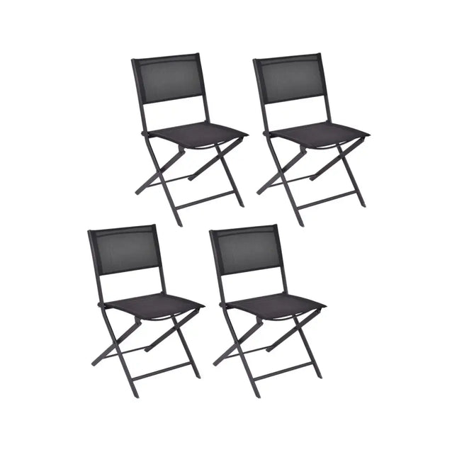 Outdoor Patio Folding Chairs Set of 4 - Black - Patio Dining Chairs