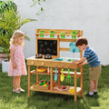 Outdoor Play Pretend Kitchen with Faucet and Removable Sinks for Children Aged 3+-Natural - Natural - Play Kitchen Sets