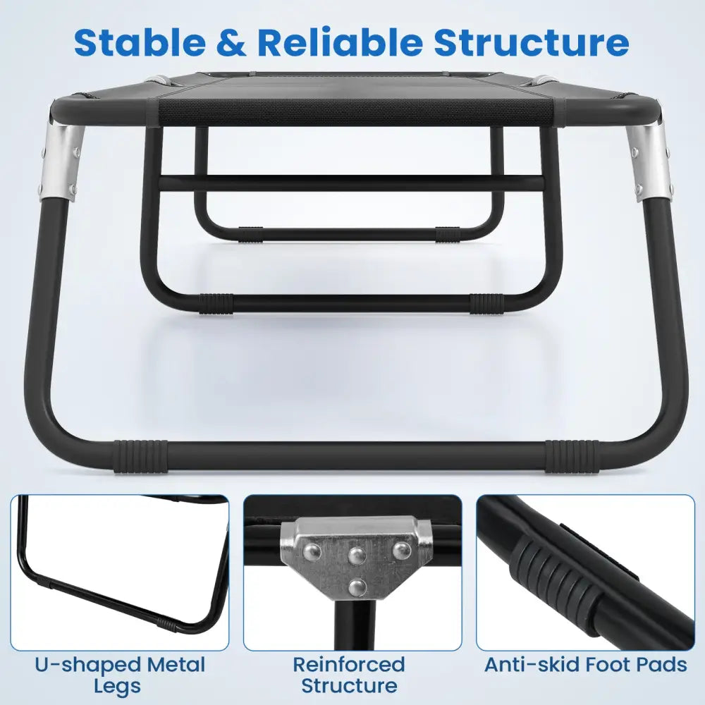 Outdoor Portable Folding Camping Bed for Sleeping Hiking Travel-Black - Black - Camping Furniture