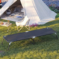 Outdoor Portable Folding Camping Bed for Sleeping Hiking Travel-Black - Black - Camping Furniture