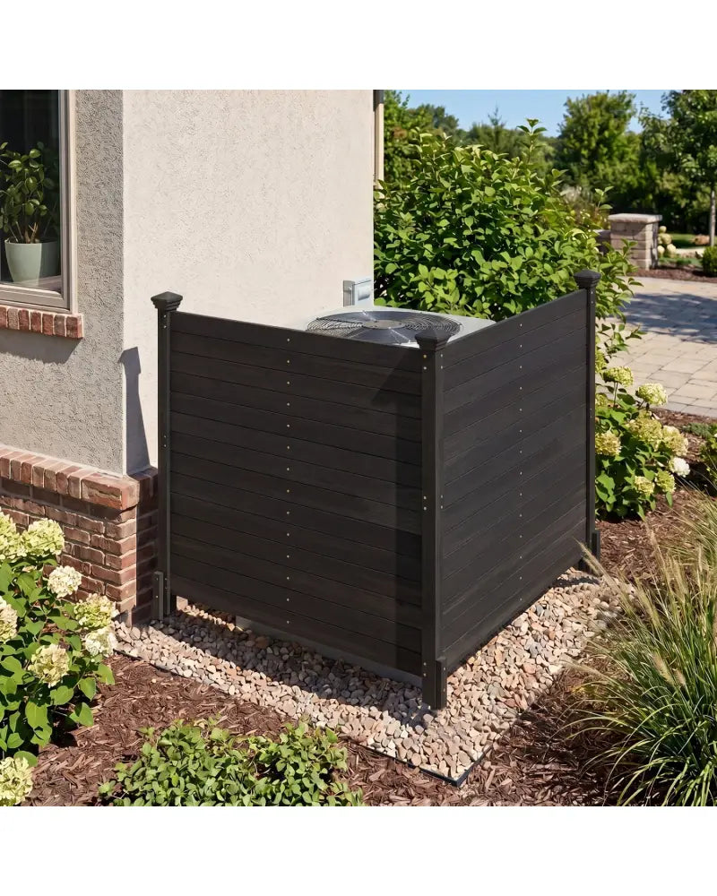 Outdoor Privacy Air Conditioner Fence for Outside and Backyard-Black - Black - Outdoor Privacy Screens