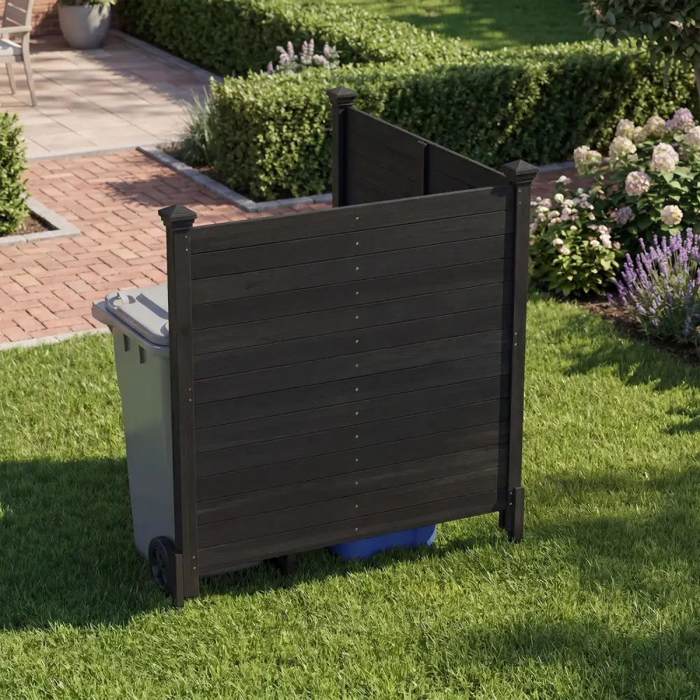 Outdoor Privacy Air Conditioner Fence for Outside and Backyard-Black - Black - Outdoor Privacy Screens