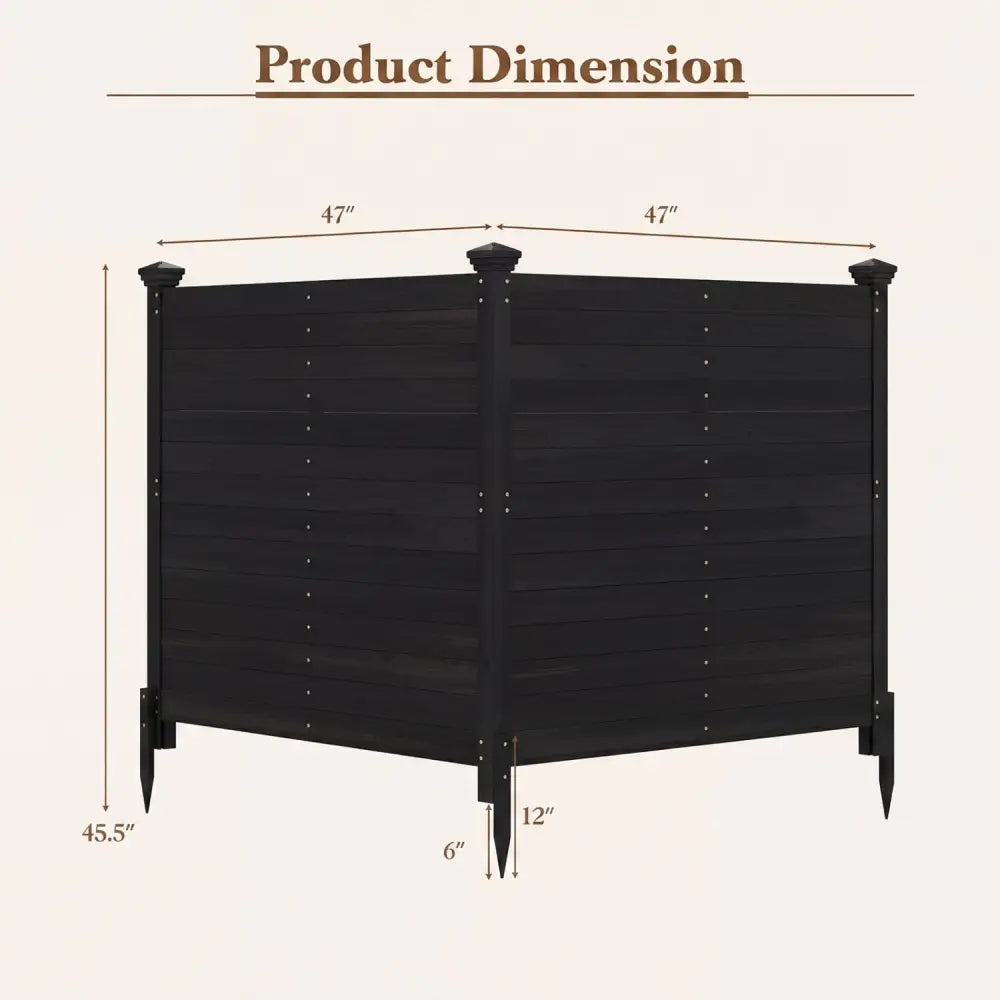 Outdoor Privacy Air Conditioner Fence for Outside and Backyard-Black - Black - Outdoor Privacy Screens