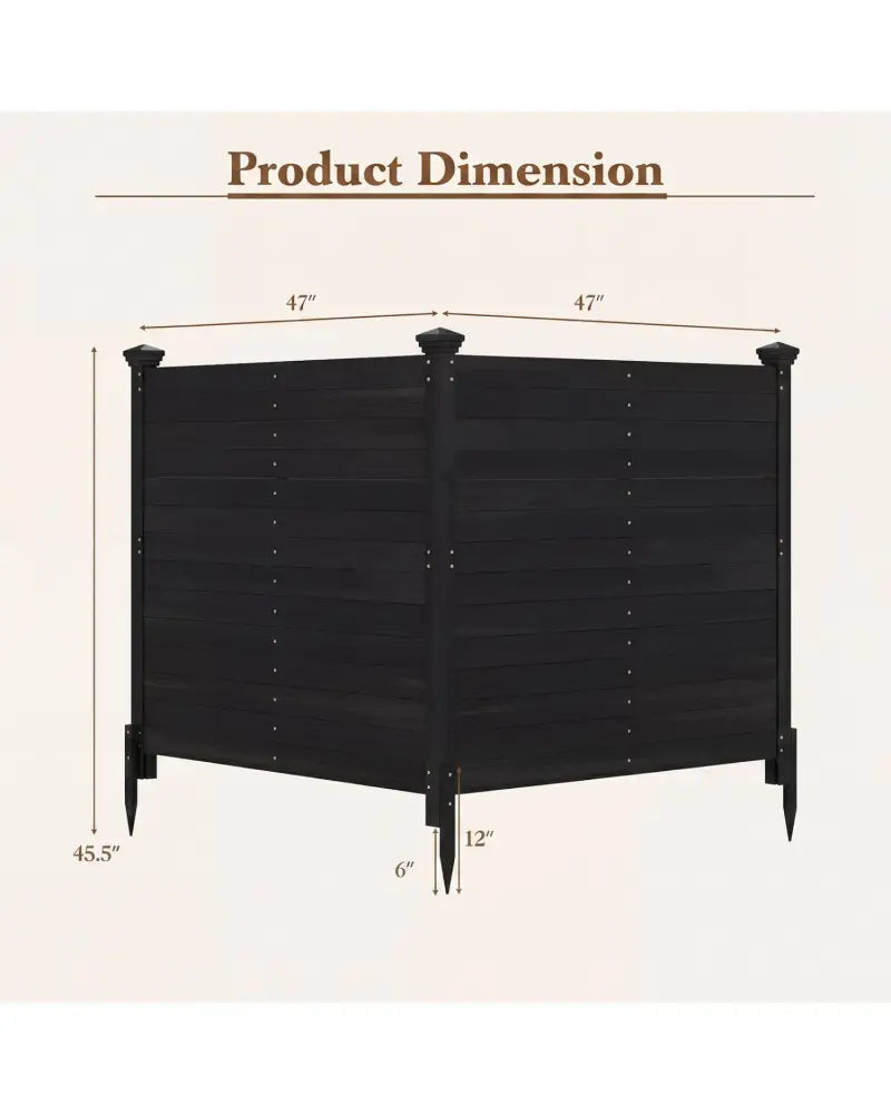 Outdoor Privacy Air Conditioner Fence for Outside and Backyard-Black - Black - Outdoor Privacy Screens