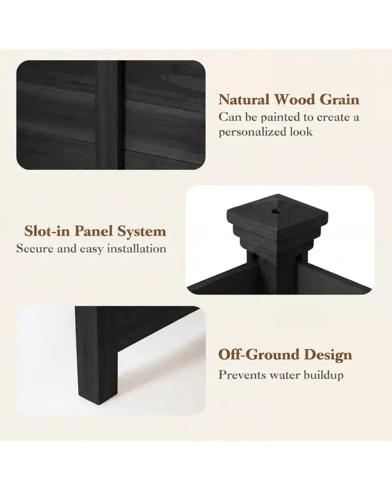 Outdoor Privacy Air Conditioner Fence for Outside and Backyard-Black - Black - Outdoor Privacy Screens