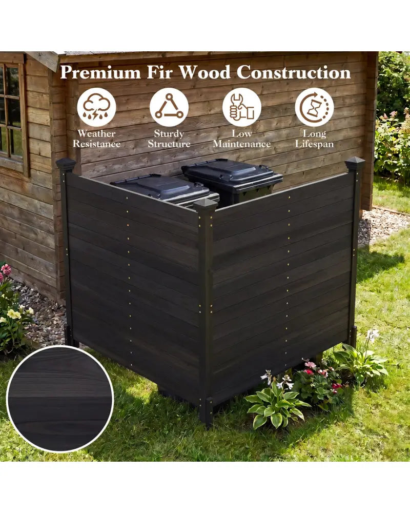 Outdoor Privacy Air Conditioner Fence for Outside and Backyard-Black - Black - Outdoor Privacy Screens