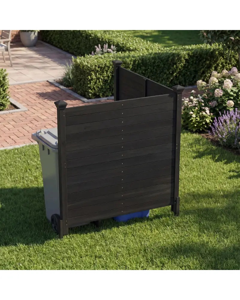 Outdoor Privacy Air Conditioner Fence for Outside and Backyard-Black - Black - Outdoor Privacy Screens