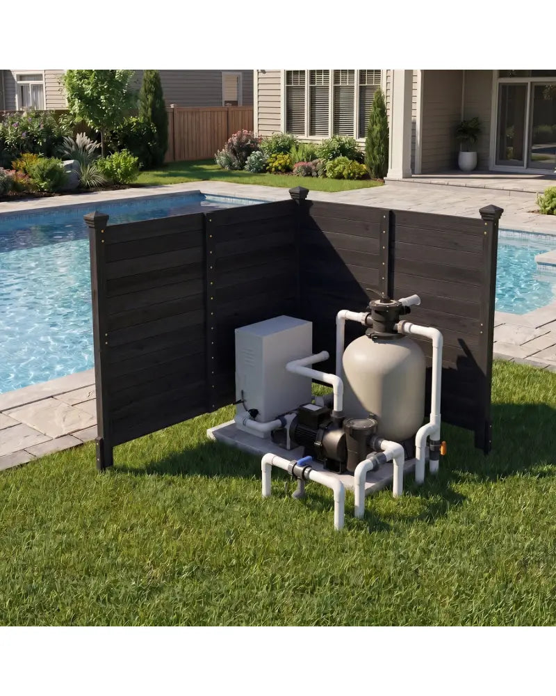 Outdoor Privacy Air Conditioner Fence for Outside and Backyard-Black - Black - Outdoor Privacy Screens
