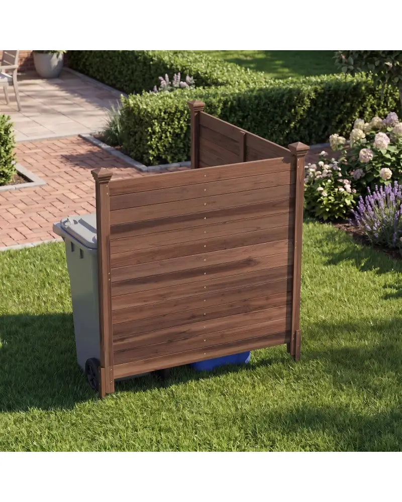 Outdoor Privacy Air Conditioner Fence for Outside and Backyard-Brown - Brown - Outdoor Privacy Screens