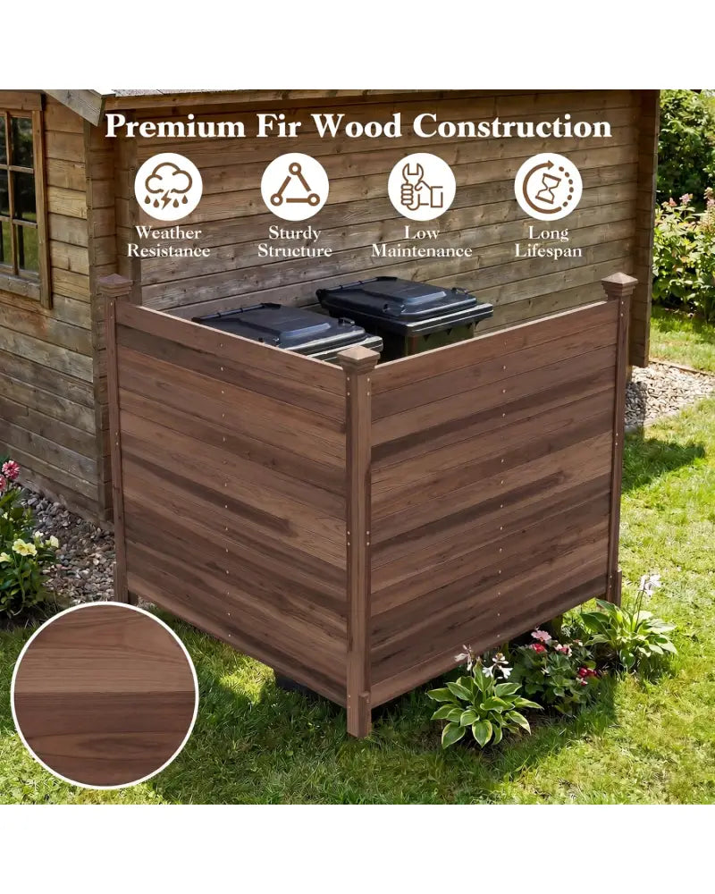 Outdoor Privacy Air Conditioner Fence for Outside and Backyard-Brown - Brown - Outdoor Privacy Screens