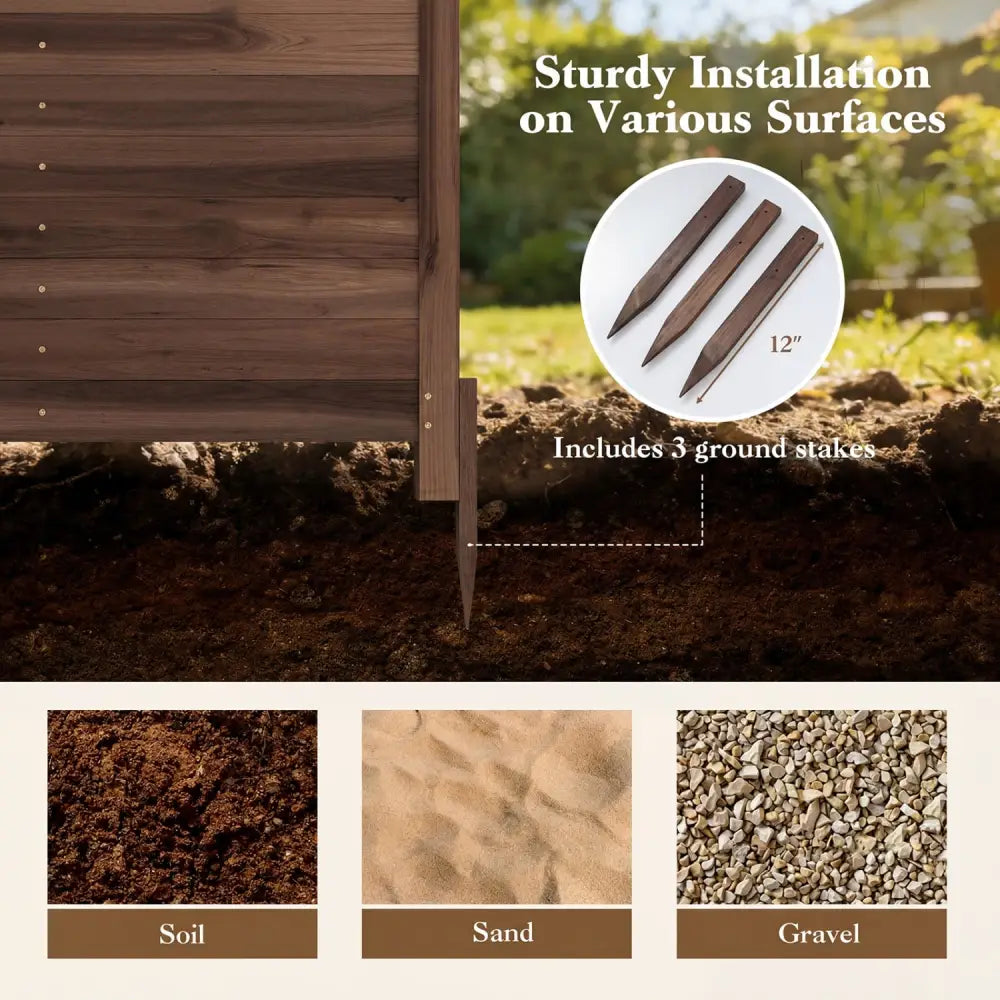 Outdoor Privacy Air Conditioner Fence for Outside and Backyard-Brown - Brown - Outdoor Privacy Screens