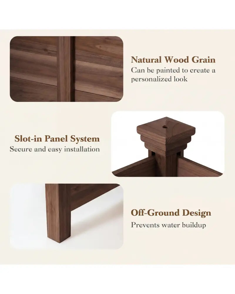 Outdoor Privacy Air Conditioner Fence for Outside and Backyard-Brown - Brown - Outdoor Privacy Screens