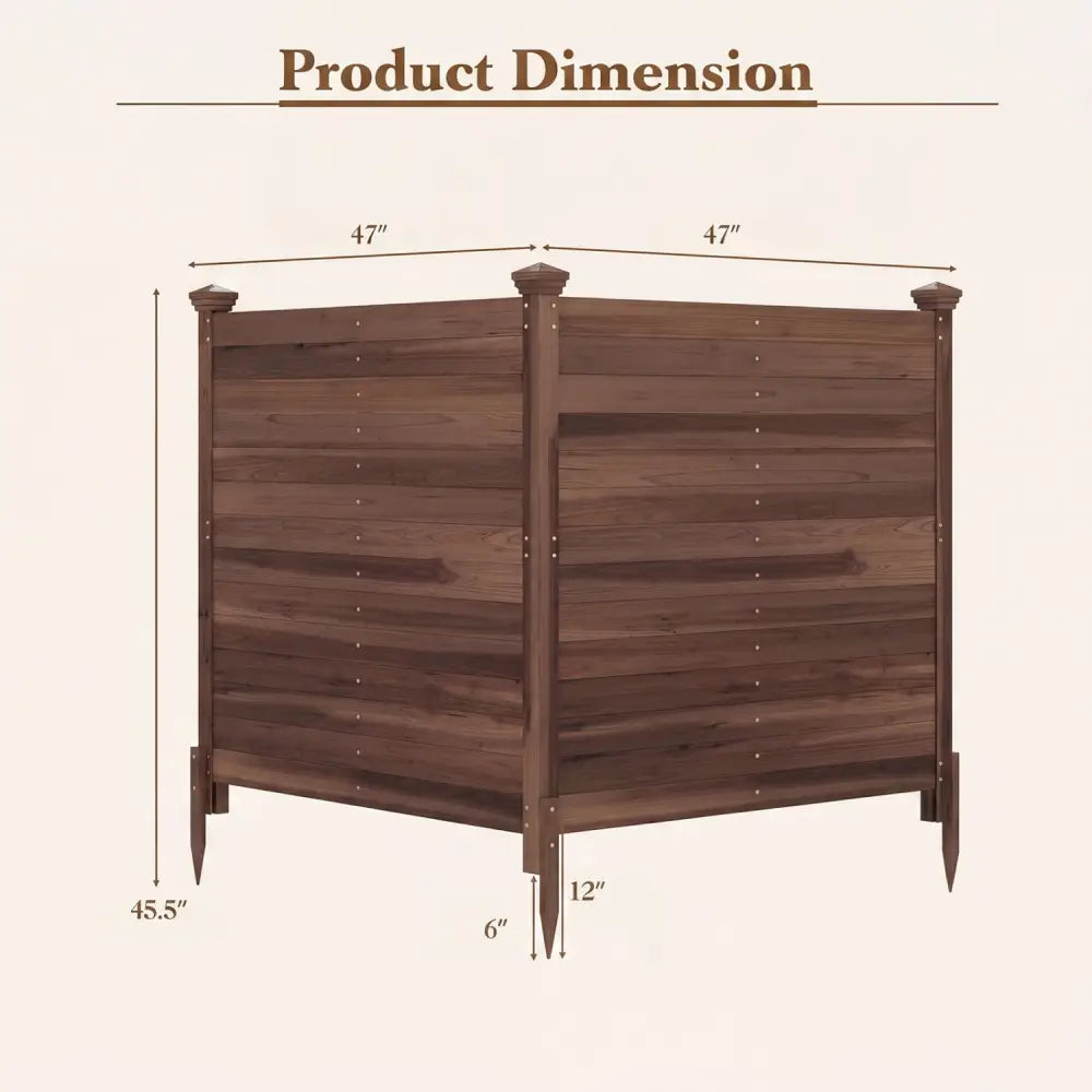 Outdoor Privacy Air Conditioner Fence for Outside and Backyard-Brown - Brown - Outdoor Privacy Screens