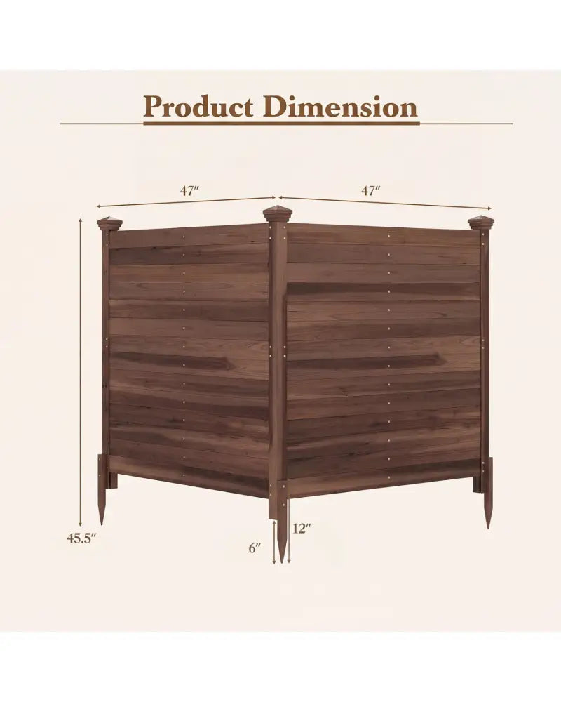 Outdoor Privacy Air Conditioner Fence for Outside and Backyard-Brown - Brown - Outdoor Privacy Screens