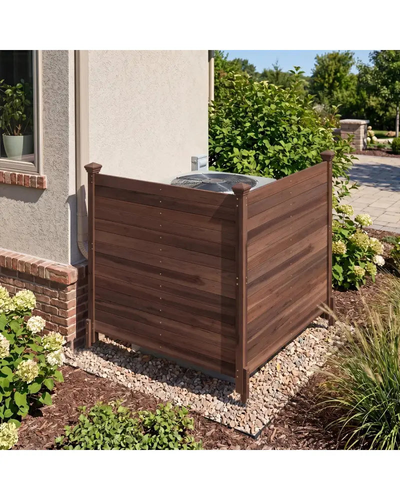 Outdoor Privacy Air Conditioner Fence for Outside and Backyard-Brown - Brown - Outdoor Privacy Screens