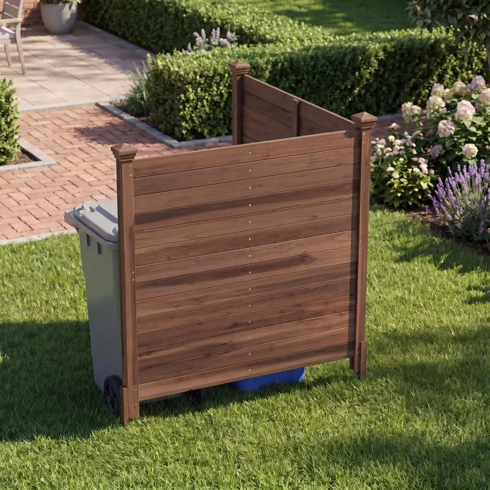 Outdoor Privacy Air Conditioner Fence for Outside and Backyard-Brown - Brown - Outdoor Privacy Screens