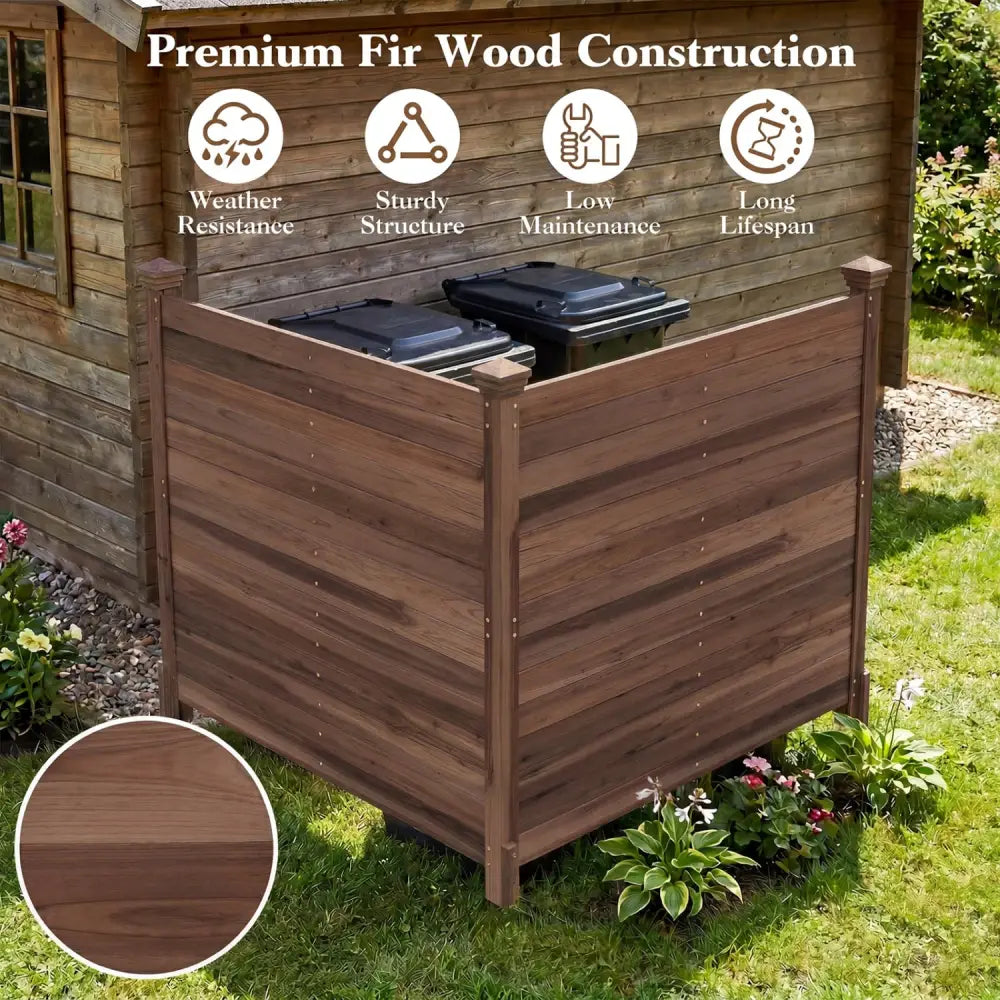 Outdoor Privacy Air Conditioner Fence for Outside and Backyard-Brown - Brown - Outdoor Privacy Screens