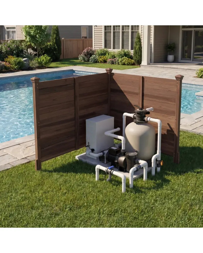 Outdoor Privacy Air Conditioner Fence for Outside and Backyard-Brown - Brown - Outdoor Privacy Screens