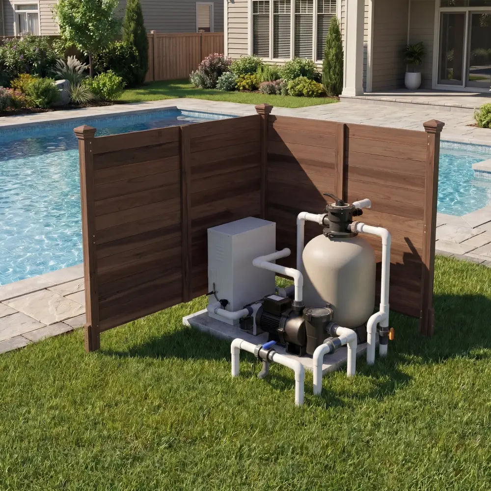 Outdoor Privacy Air Conditioner Fence for Outside and Backyard-Brown - Brown - Outdoor Privacy Screens