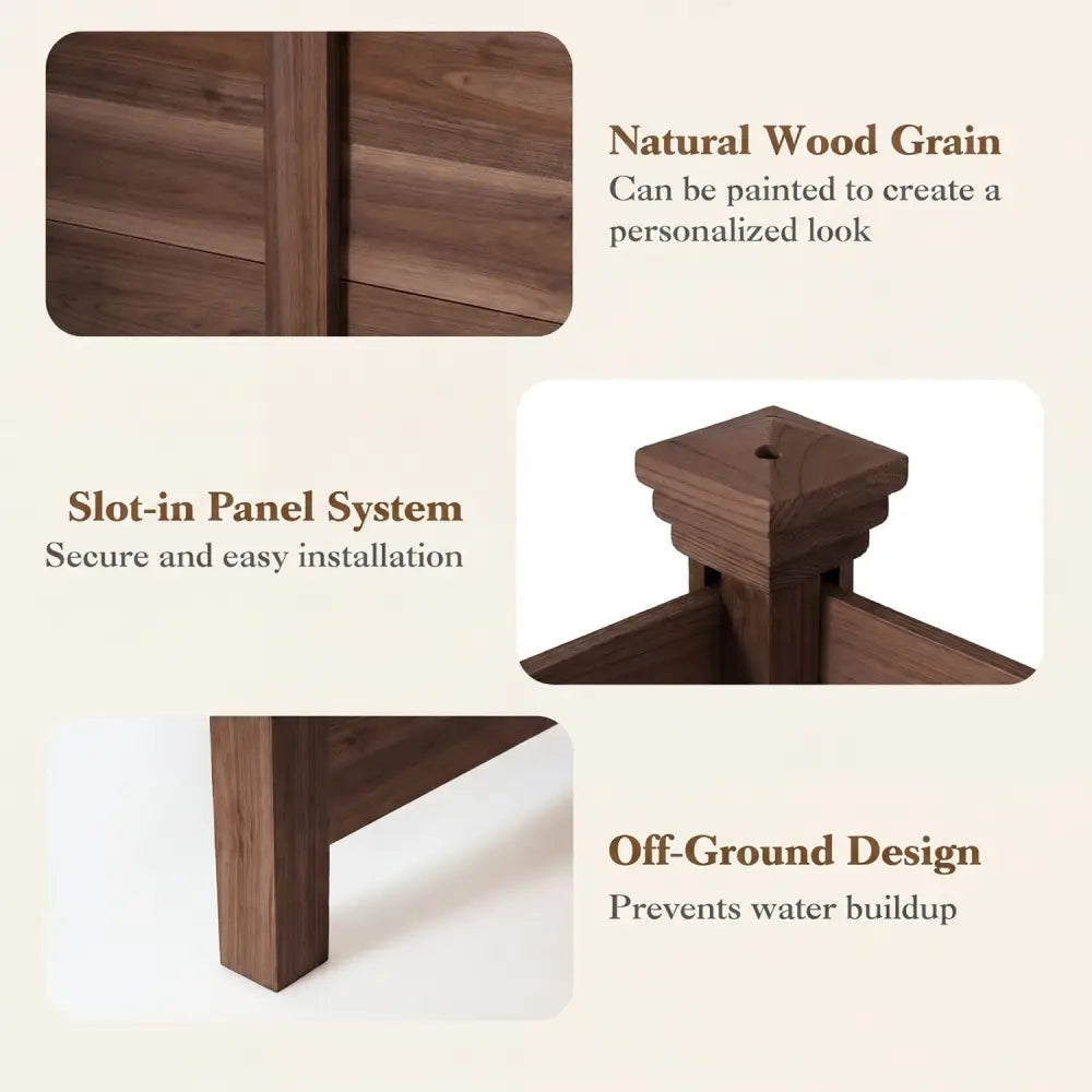 Outdoor Privacy Air Conditioner Fence for Outside and Backyard-Brown - Brown - Outdoor Privacy Screens