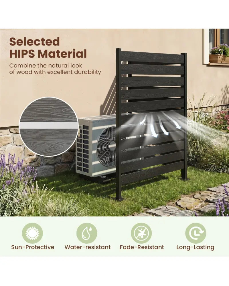 Outdoor Privacy Screen Fence for Backyard Pool Lawn-Black - Black - Outdoor Privacy Screens
