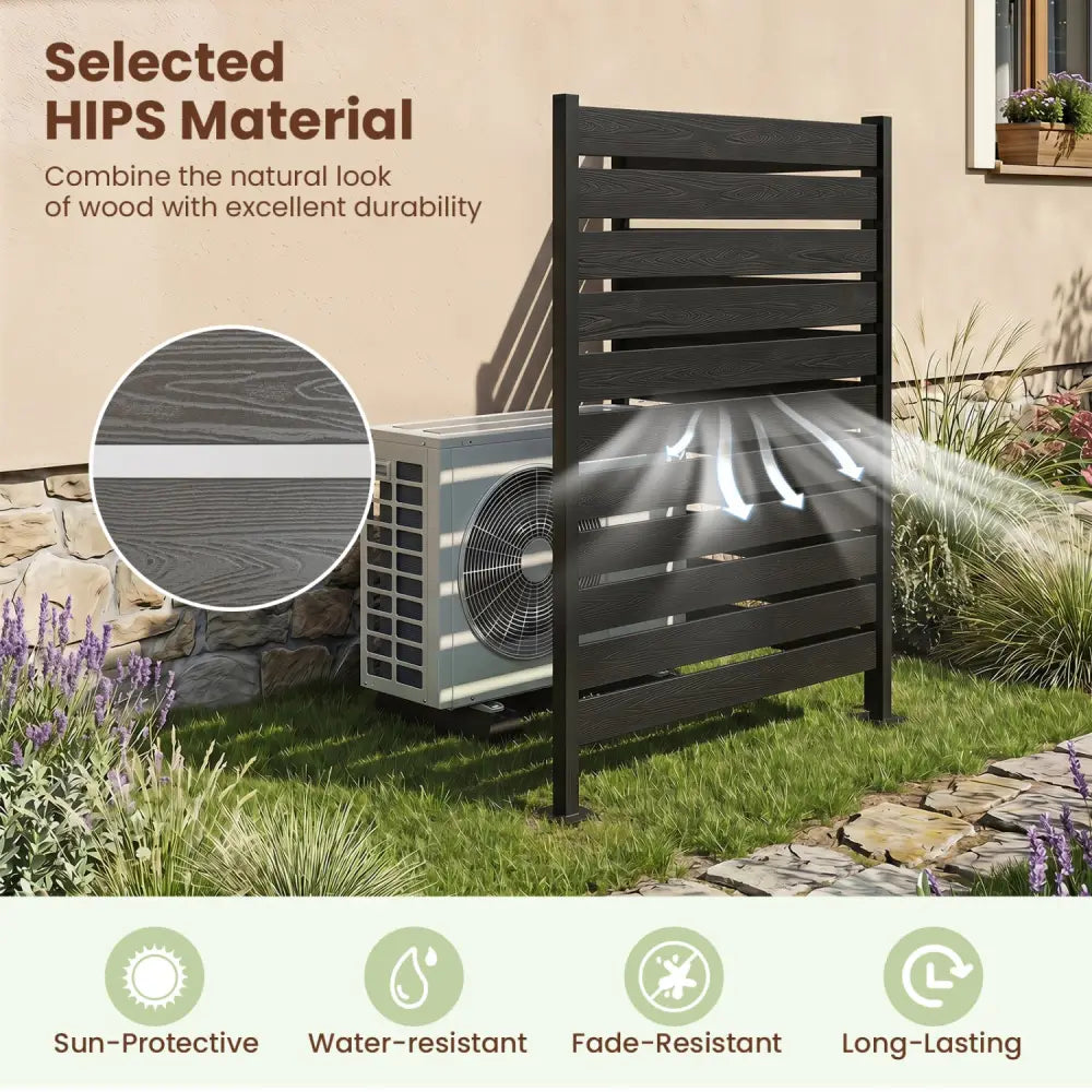 Outdoor Privacy Screen Fence for Backyard Pool Lawn-Black - Black - Outdoor Privacy Screens