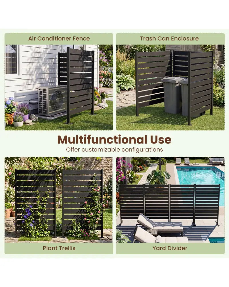 Outdoor Privacy Screen Fence for Backyard Pool Lawn-Black - Black - Outdoor Privacy Screens