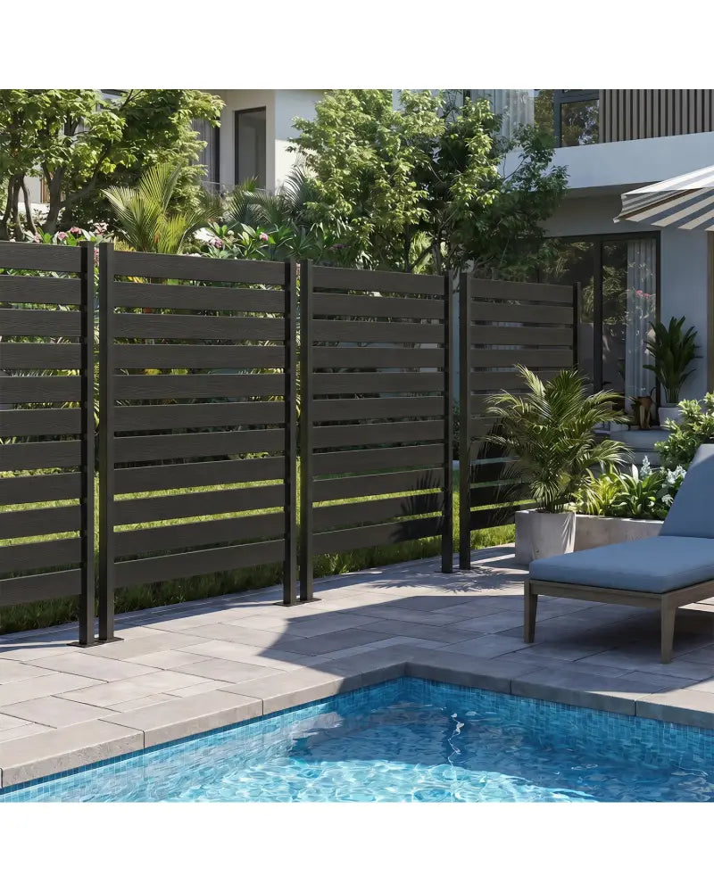 Outdoor Privacy Screen Fence for Backyard Pool Lawn-Black - Black - Outdoor Privacy Screens