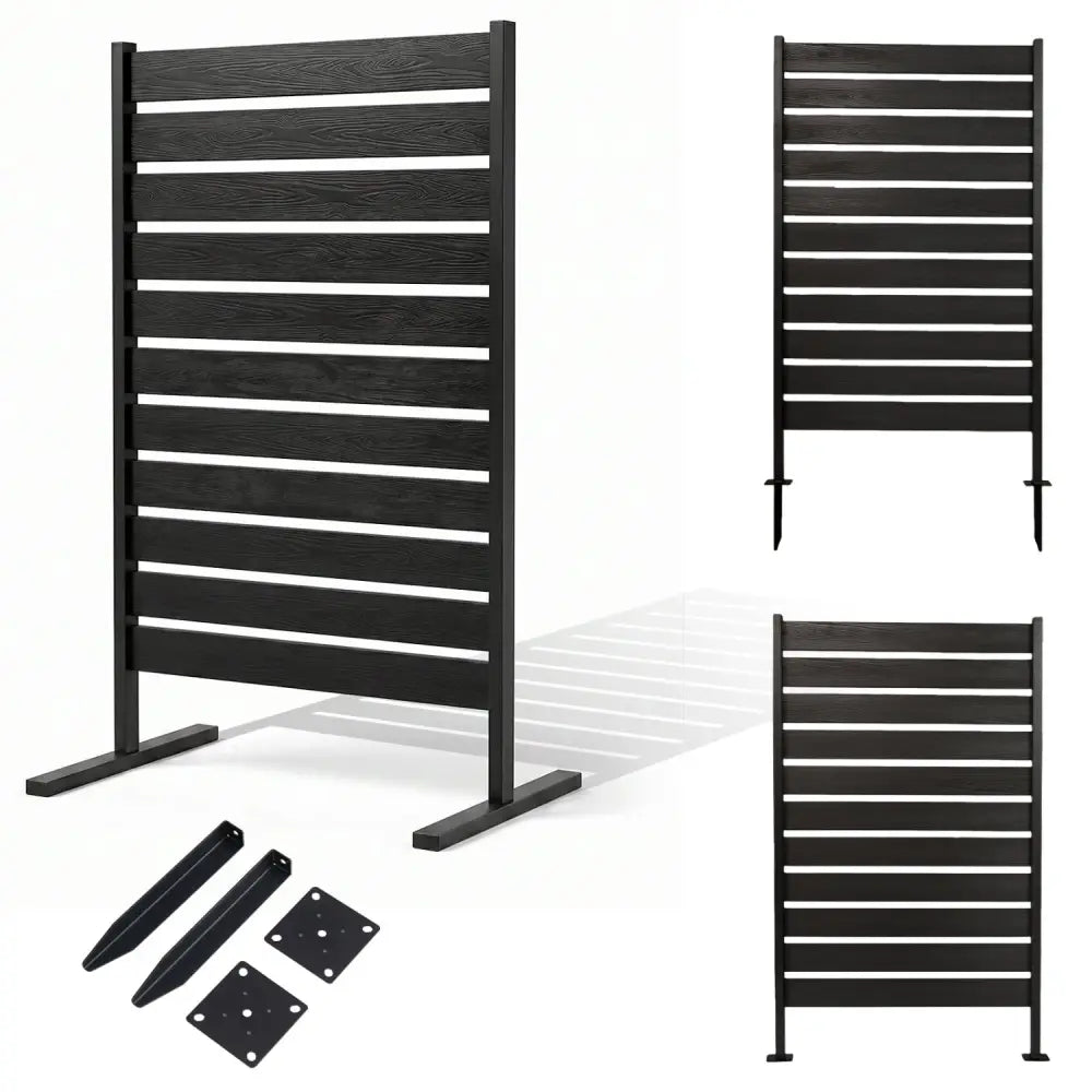 Outdoor Privacy Screen Fence for Backyard Pool Lawn-Black - Black - Outdoor Privacy Screens