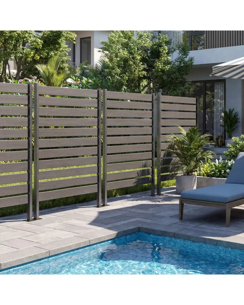 Outdoor Privacy Screen Fence for Backyard Pool Lawn-Gray - Gray - Outdoor Privacy Screens