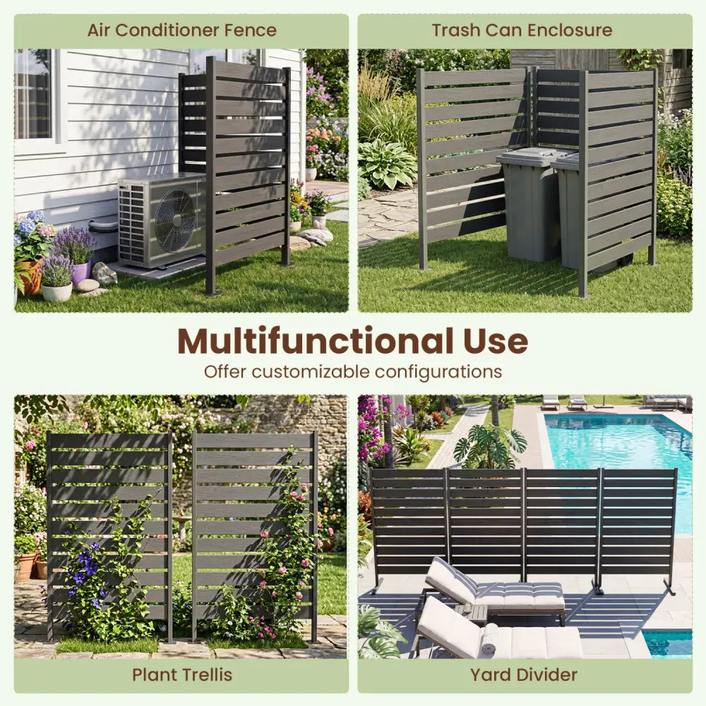 Outdoor Privacy Screen Fence for Backyard Pool Lawn-Gray - Gray - Outdoor Privacy Screens