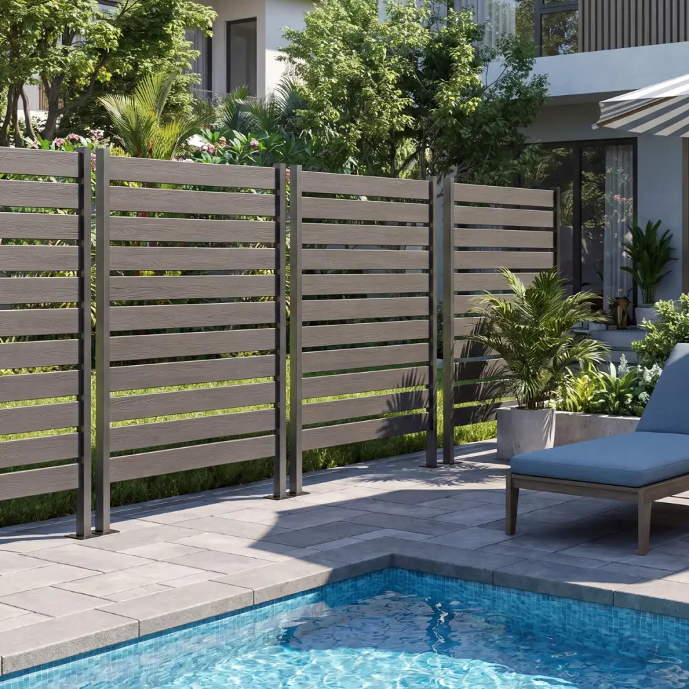 Outdoor Privacy Screen Fence for Backyard Pool Lawn-Gray - Gray - Outdoor Privacy Screens