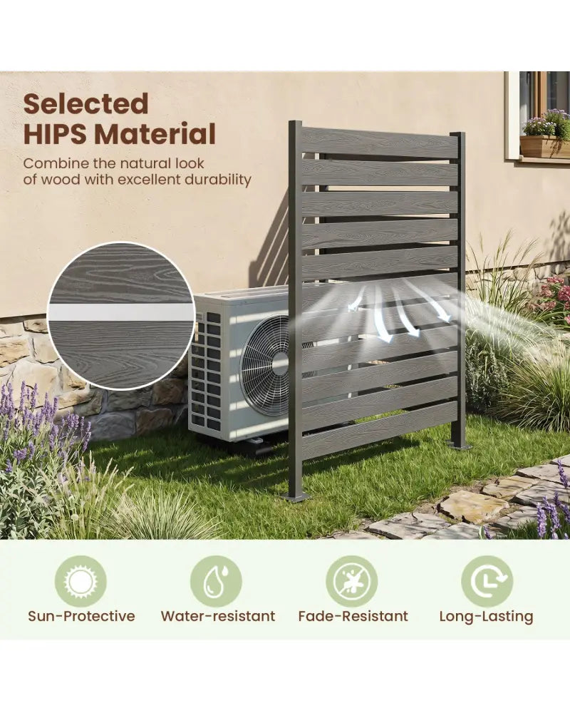 Outdoor Privacy Screen Fence for Backyard Pool Lawn-Gray - Gray - Outdoor Privacy Screens