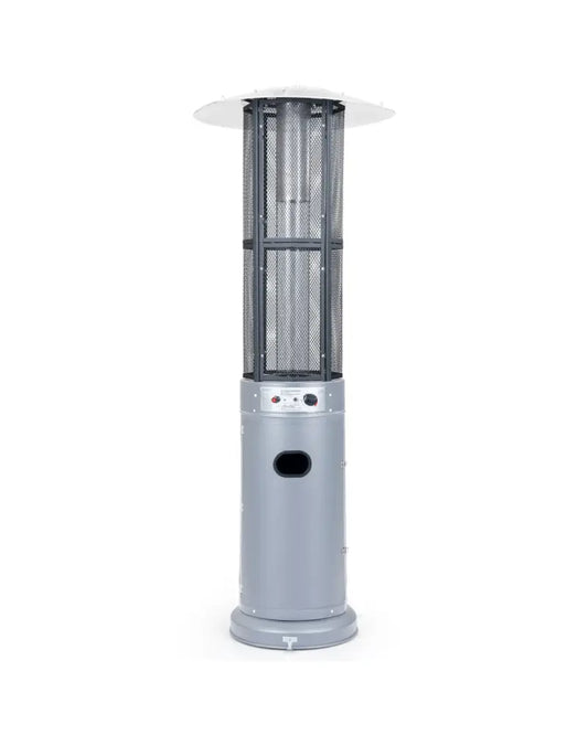 Outdoor Propane Patio Heater with Glass Tube and Tilt-Over Protection-Gray - Gray - Patio Heaters
