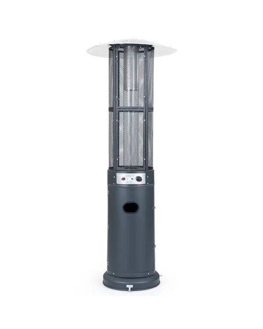 Outdoor Propane Patio Heater with Glass Tube and Tilt-Over Protection-Darkgray - Dark Gray - Patio Heaters