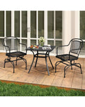 Outdoor Rocking Chair Set of 2 with Mesh Backrest and Seat for Yard-Black - Black - Patio Rocking Chairs & Gliders