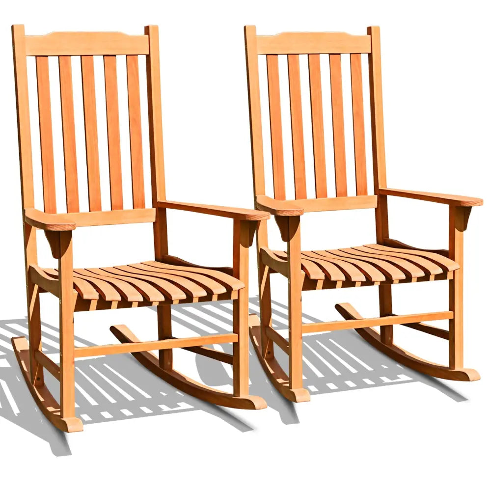Outdoor Rocking Chair Single Rocker for Patio Deck - Natural - Patio Rocking Chairs & Gliders