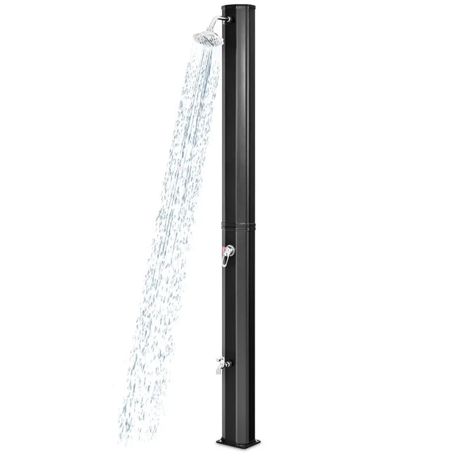 Outdoor Solar Heating 7.2 Ft Adjustable Shower Head - Black - Portable Toilets & Showers