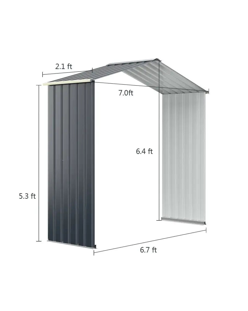 Outdoor Storage Shed Extension Kit for 7 Feet Shed Width - Gray - Sheds & Outdoor Storage