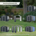 Outdoor Storage Shed Extension Kit for 9.1 Feet Shed-Gray - Gray - Sheds & Outdoor Storage