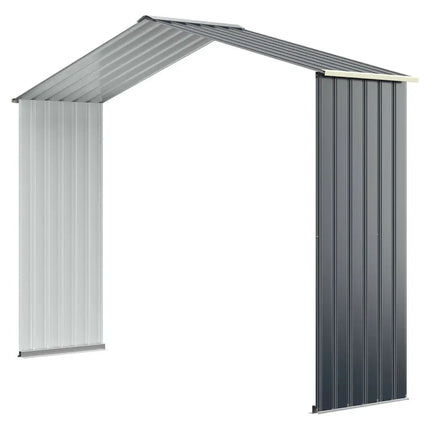 Outdoor Storage Shed Extension Kit for 9.1 Feet Shed-Gray - Gray - Sheds & Outdoor Storage
