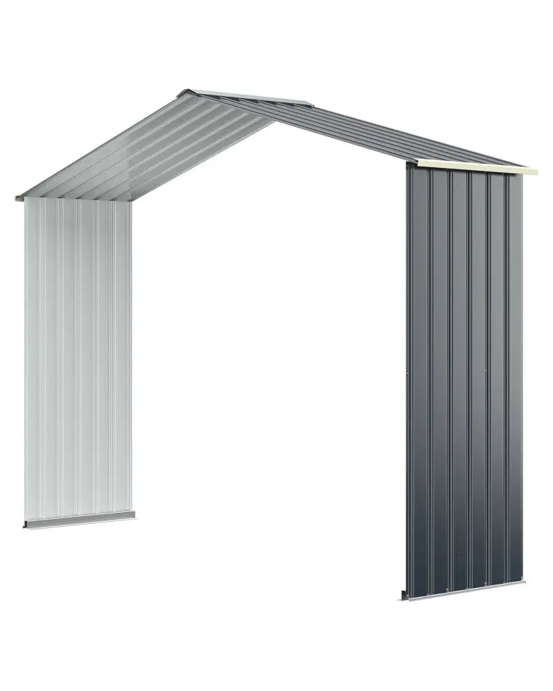 Outdoor Storage Shed Extension Kit for 9.1 Feet Shed-Gray - Gray - Sheds & Outdoor Storage