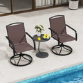 Outdoor Swivel Chairs Set of 2 with High Back and Breathable Seat-Coffee - Coffee - Patio Rocking Chairs & Gliders