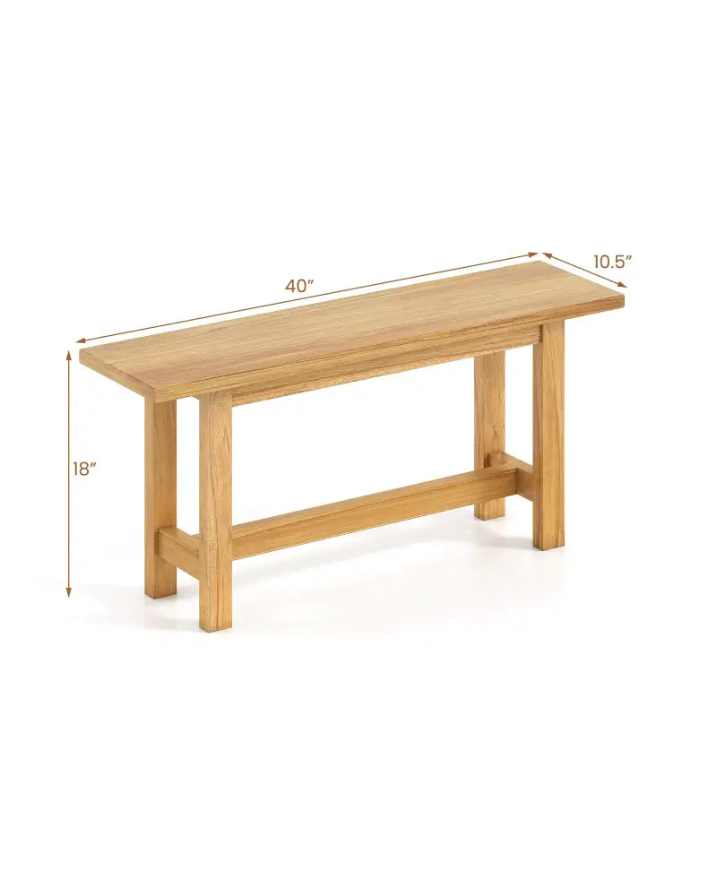 Outdoor Teak Wood Bench for Porch Backyard and Poolside - Teak - Outdoor Benches
