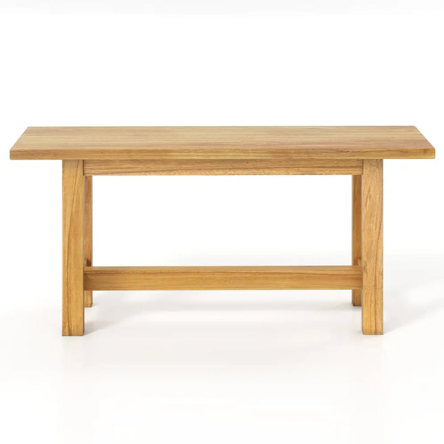 Outdoor Teak Wood Bench for Porch Backyard and Poolside - Teak - Outdoor Benches
