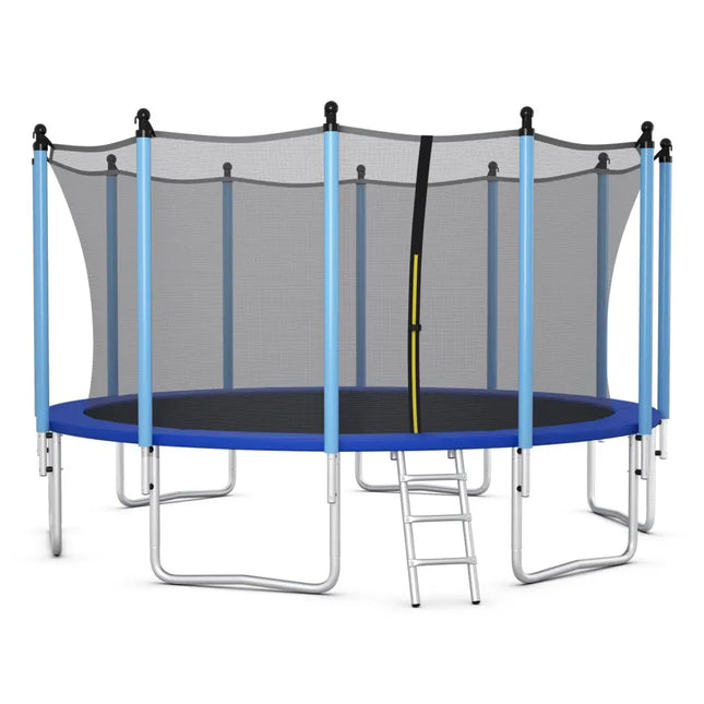 Outdoor Trampoline with Safety Closure Net-16 ft - Blue - Trampolines