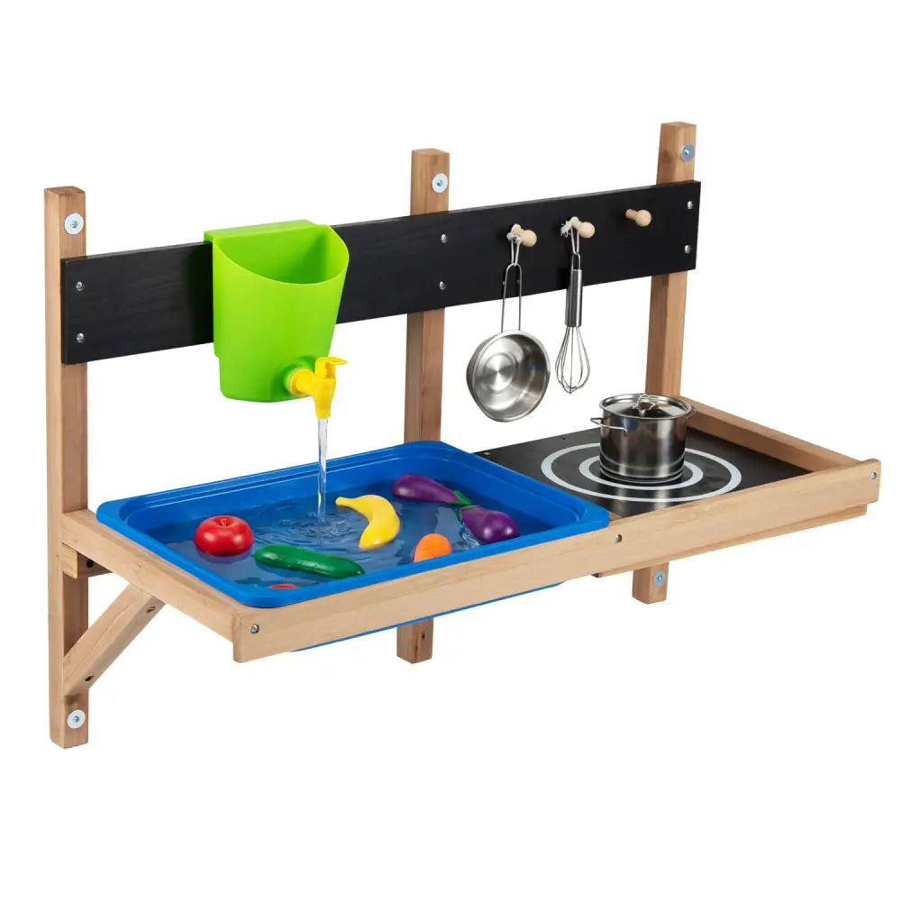 Outdoor Wall Mounted Mud Kitchen for Kids Ages 3+ - Play Kitchen Sets