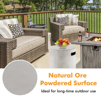 Outdoor Weather Resistant Tank Hideaway Table Fits Standard 20 LBS Propane Gas Tank for Fire Pits - Gray - Fire Pit