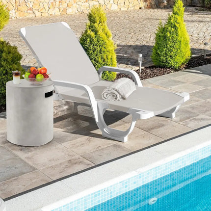 Outdoor Weather Resistant Tank Hideaway Table Fits Standard 20 LBS Propane Gas Tank for Fire Pits - Gray - Fire Pit