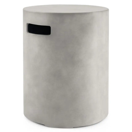 Outdoor Weather Resistant Tank Hideaway Table Fits Standard 20 LBS Propane Gas Tank for Fire Pits - Gray - Fire Pit